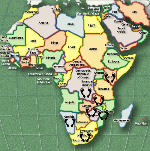Footprints into Africa